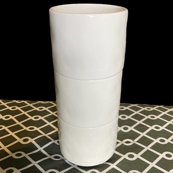 Rae Dunn Ceramic Footed Planters Set of 3 Stackable - Picture 4 of 10